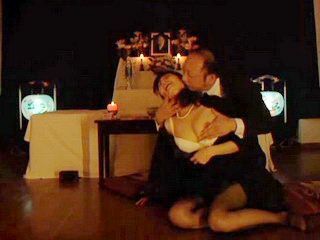 Craving Revenge - Blackmailed Widow Secret Nippon Sex in front of her husband coffin